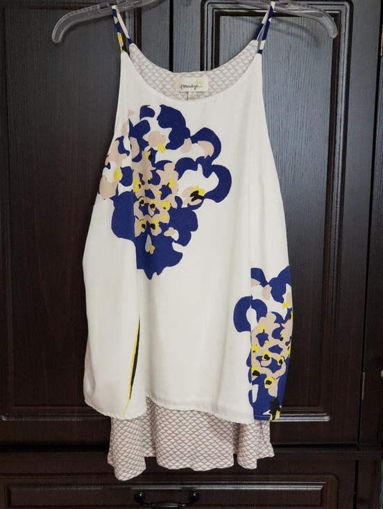 Anthropologie Tops - Anthropologie Porridge Layered Swing Split Back Tank, Floral Pattern, Size M